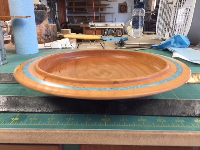 Cherry plate with inlay