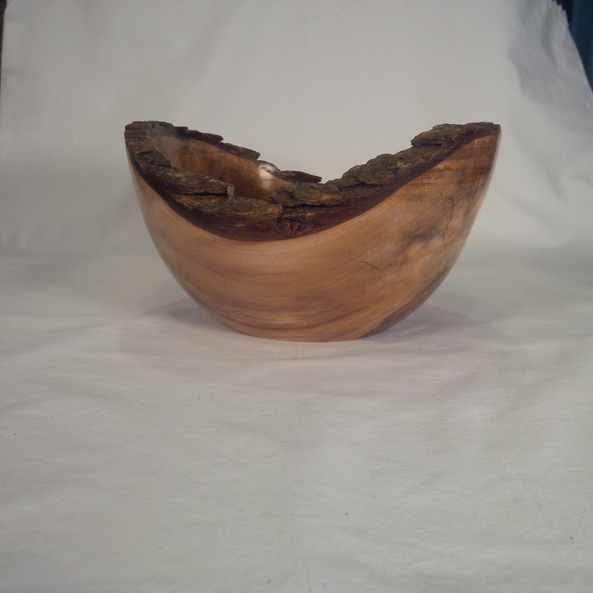 Backyard oak turned into live edge bowl