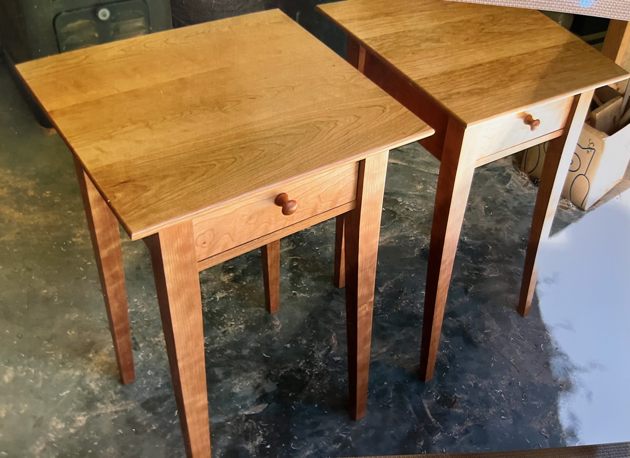 Shaker end tables with drawer