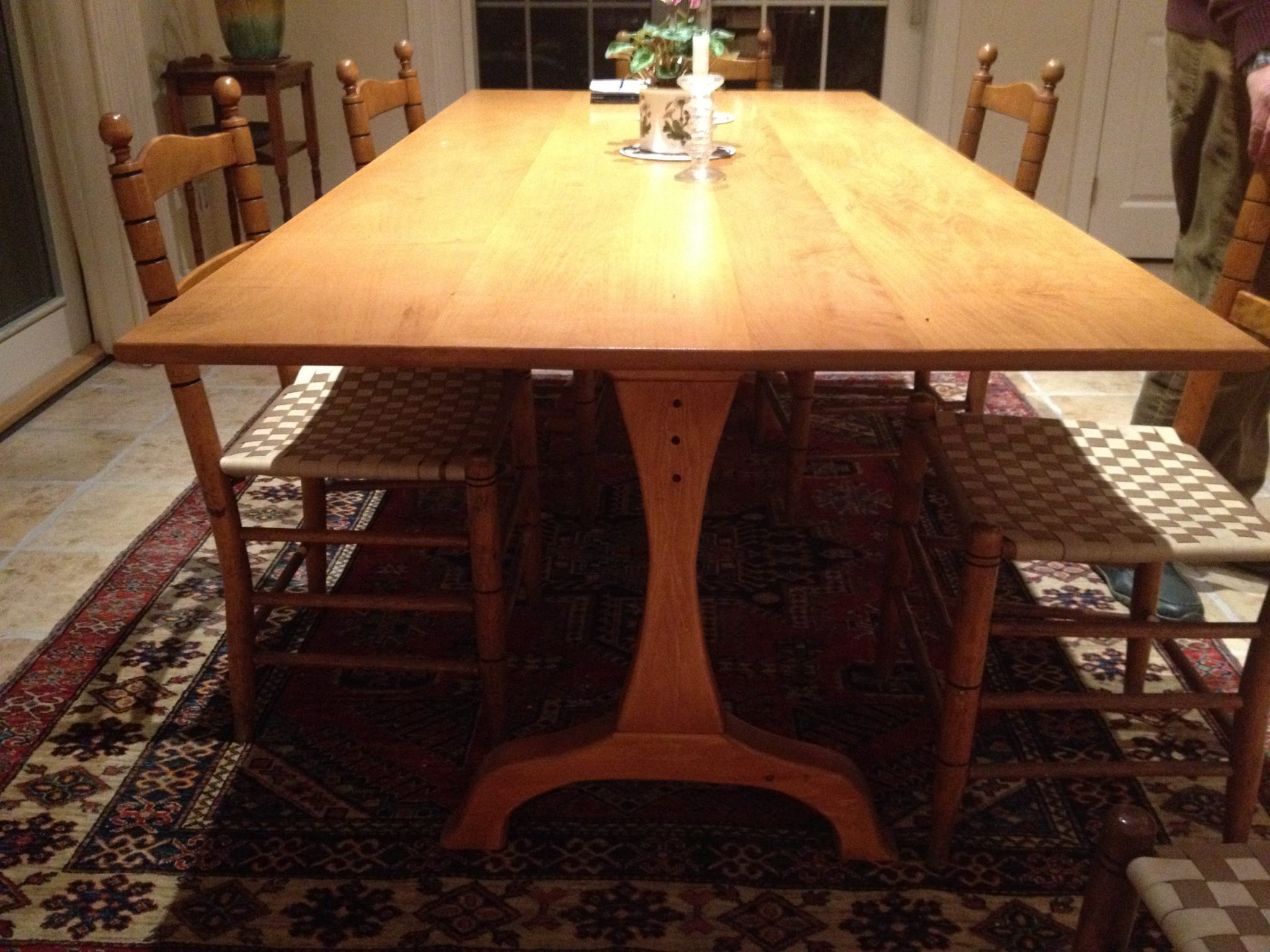 Pine and maple shaker dining table