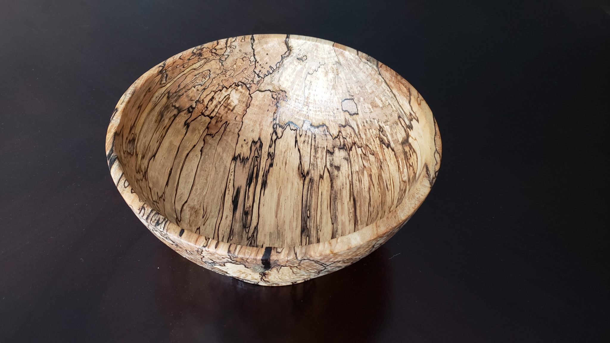 Deep fruit bowl from spalted Maple