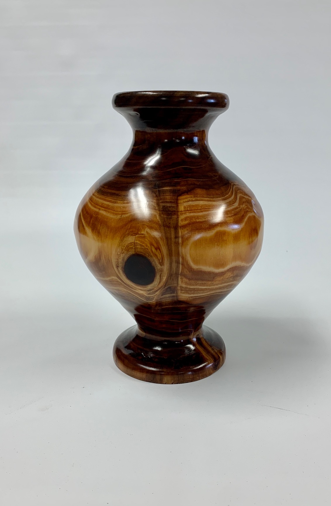 Hollow form vase in Japanese cedar