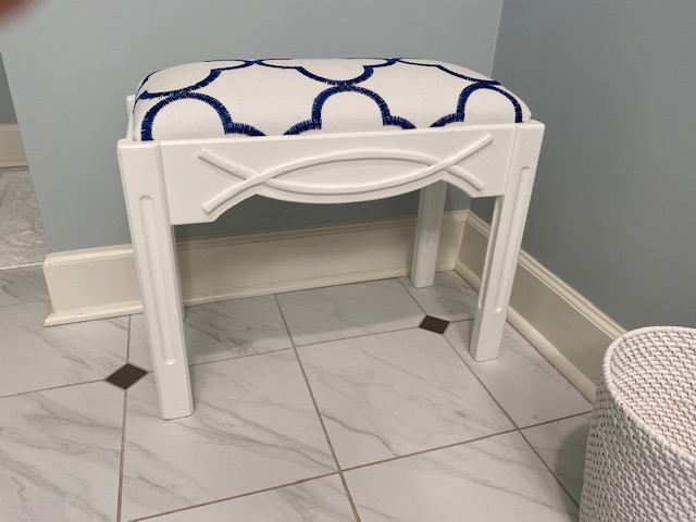 Painted Padded Bathroom Bench Stool