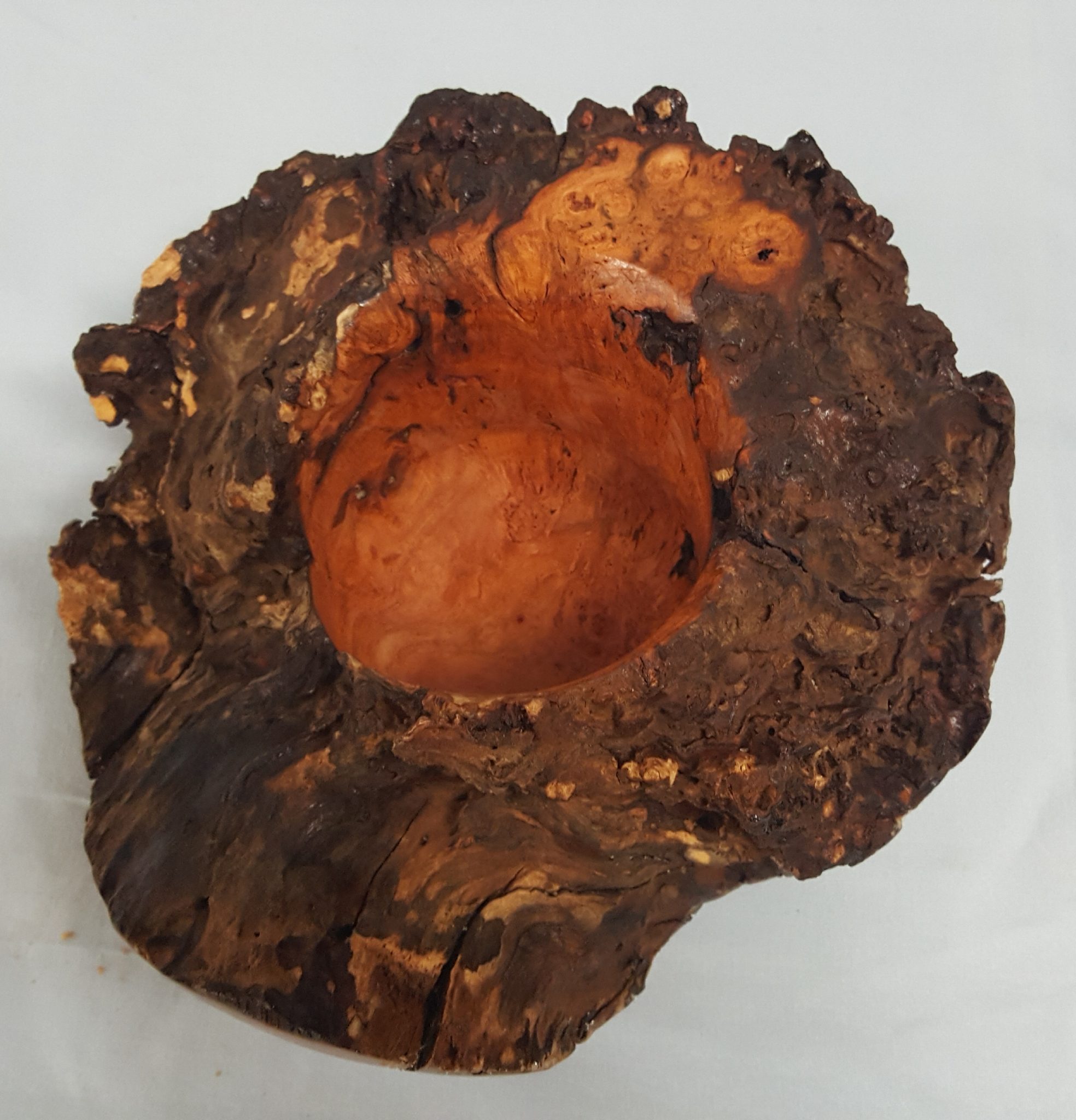 Cherry Burl turned to receive a 2" candle